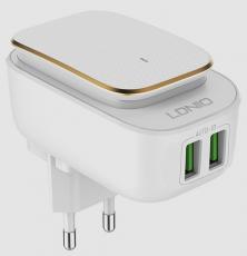 LDNIO A2205 LED Touch Lamp With 2 Port USB Charger white