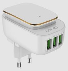LDNIO A3305 LED Touch Lamp With 3 Port USB Charger white