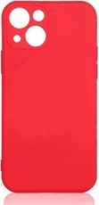 DF Силиконовый чехол с микрофиброй для iPhone 13 mini red