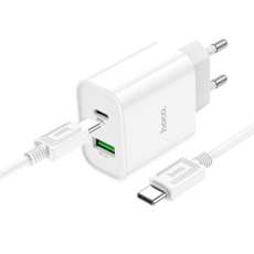 Сетевое зарядное устройство C80A Plus 1xUSB + 1xUSB-C, 20W white
